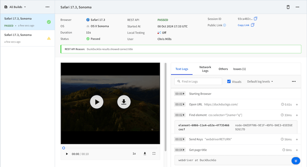 BrowserStack Benutzerdefinierte Ergebnisse