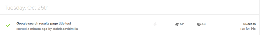 Sauce Labs Aktualisierte Jobinformation